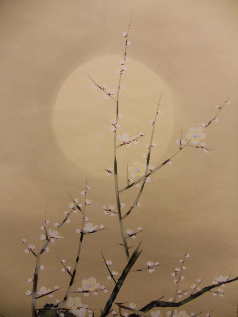 掛け軸 静山 四季名月 絹本 希少 軸装 茶道具 掛軸 美品 です。