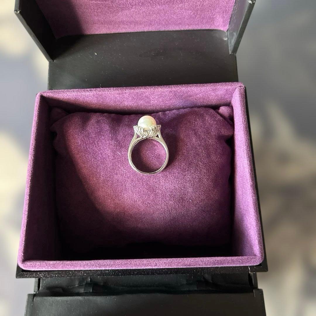 ホワイトゴールド パールリング