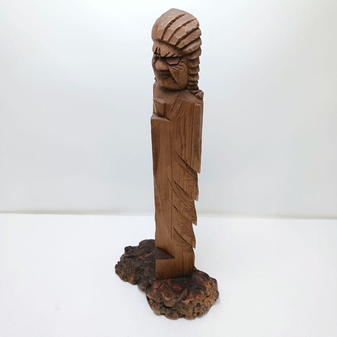 Y2293-28 仏教 木彫り 円空仏 義刀作 高さ29㎝　I