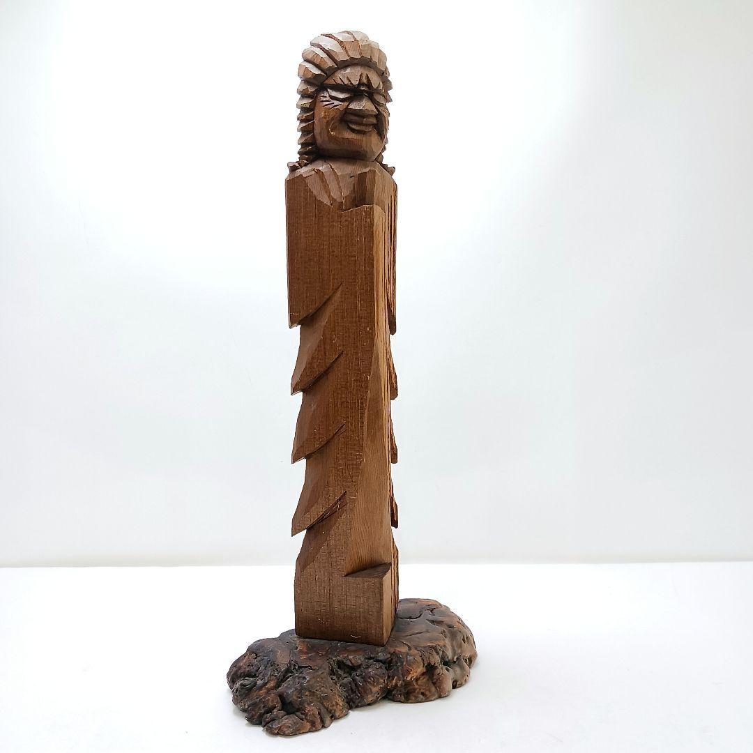 Y2293-28 仏教 木彫り 円空仏 義刀作 高さ29㎝　I