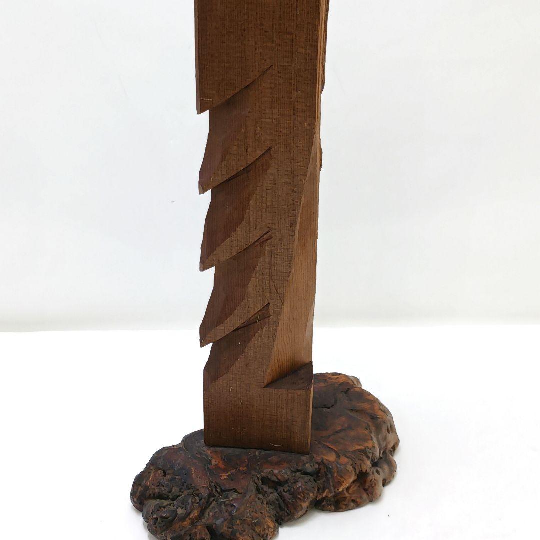 Y2293-28 仏教 木彫り 円空仏 義刀作 高さ29㎝　I