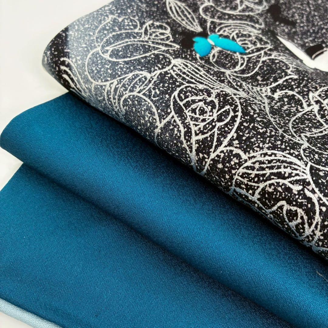 D*s様 作家物 トールサイズ 振袖 銀彩 蝶々 色味の良い 叩き染 正絹 T-