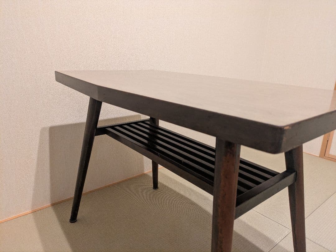 【北欧ミッドセンチュリー風】サイドテーブル マガジンラック付き コーヒーテーブル