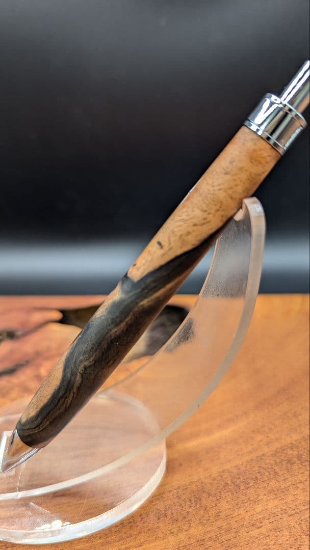 577極上　黒檀　瘤杢　木材シャーペン　ボールペン