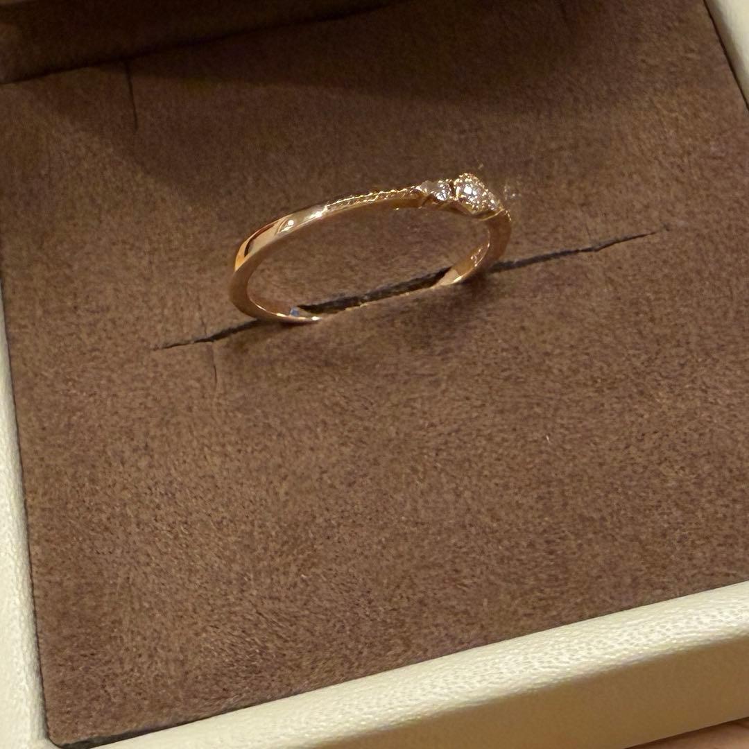 agete K10 0.04ct ヘキサゴン ダイヤモンドリング 9号