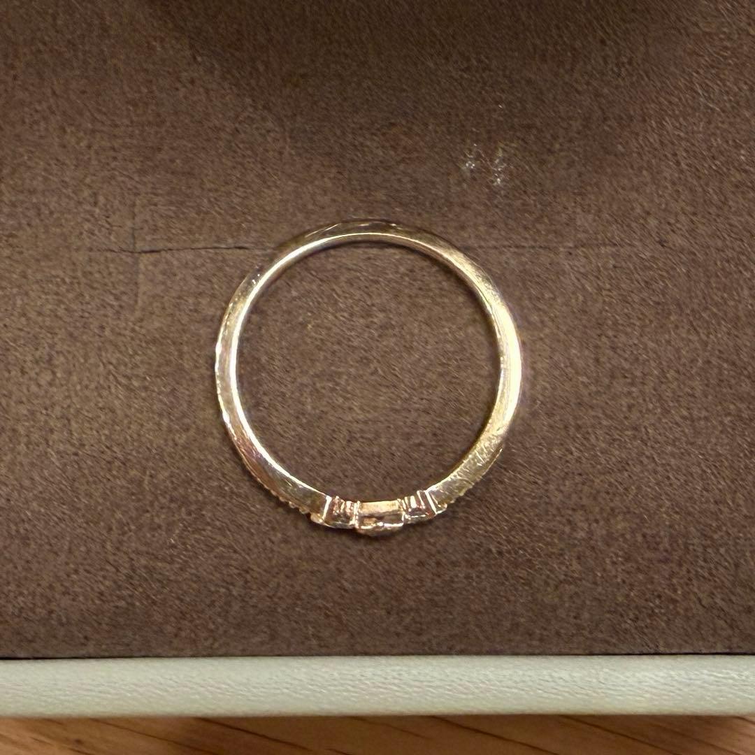 agete K10 0.04ct ヘキサゴン ダイヤモンドリング 9号