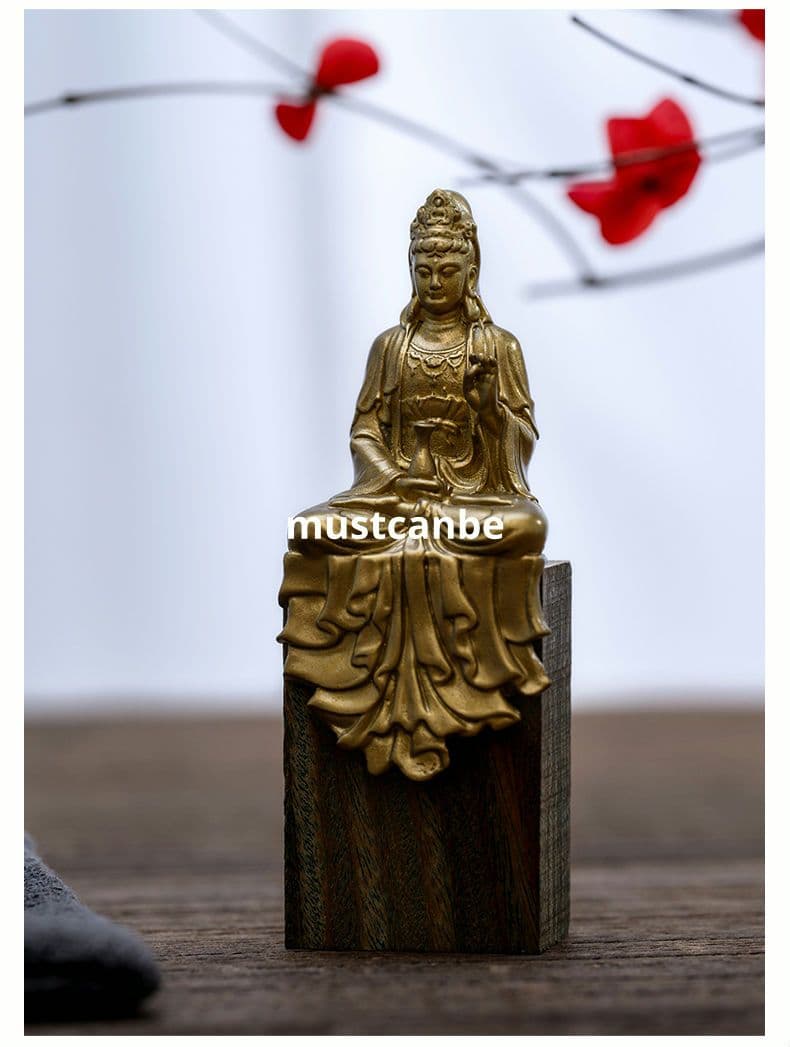 菩薩 観音菩薩 銅製 仏像 彫刻 置物 開運 風水置物 工芸品