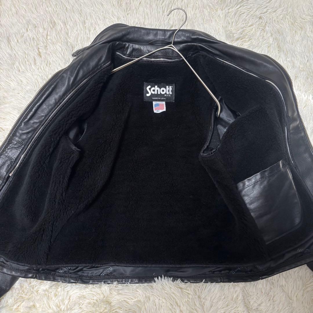 人気✨schott AT101 レザージャケット　シングルライダース　40 黒