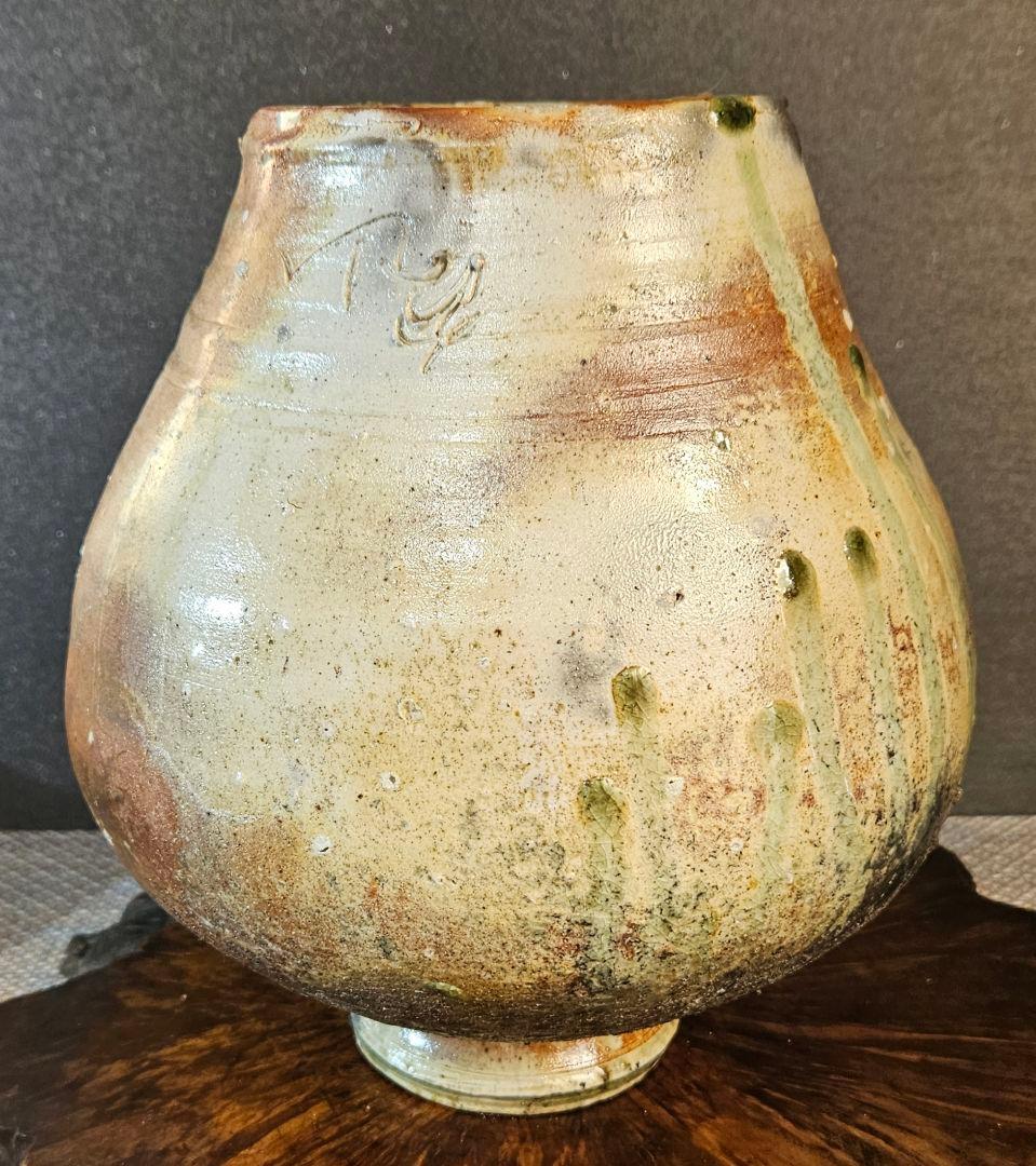 伊賀焼　森里香山作　窯変　高約23.1cm壺　大壺　花入　オブジェ　定価26万円