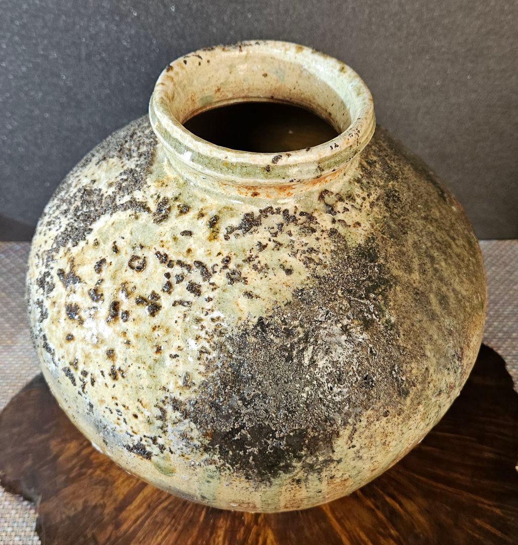 伊賀焼　森里香山作　窯変　高約23.1cm壺　大壺　花入　オブジェ　定価26万円