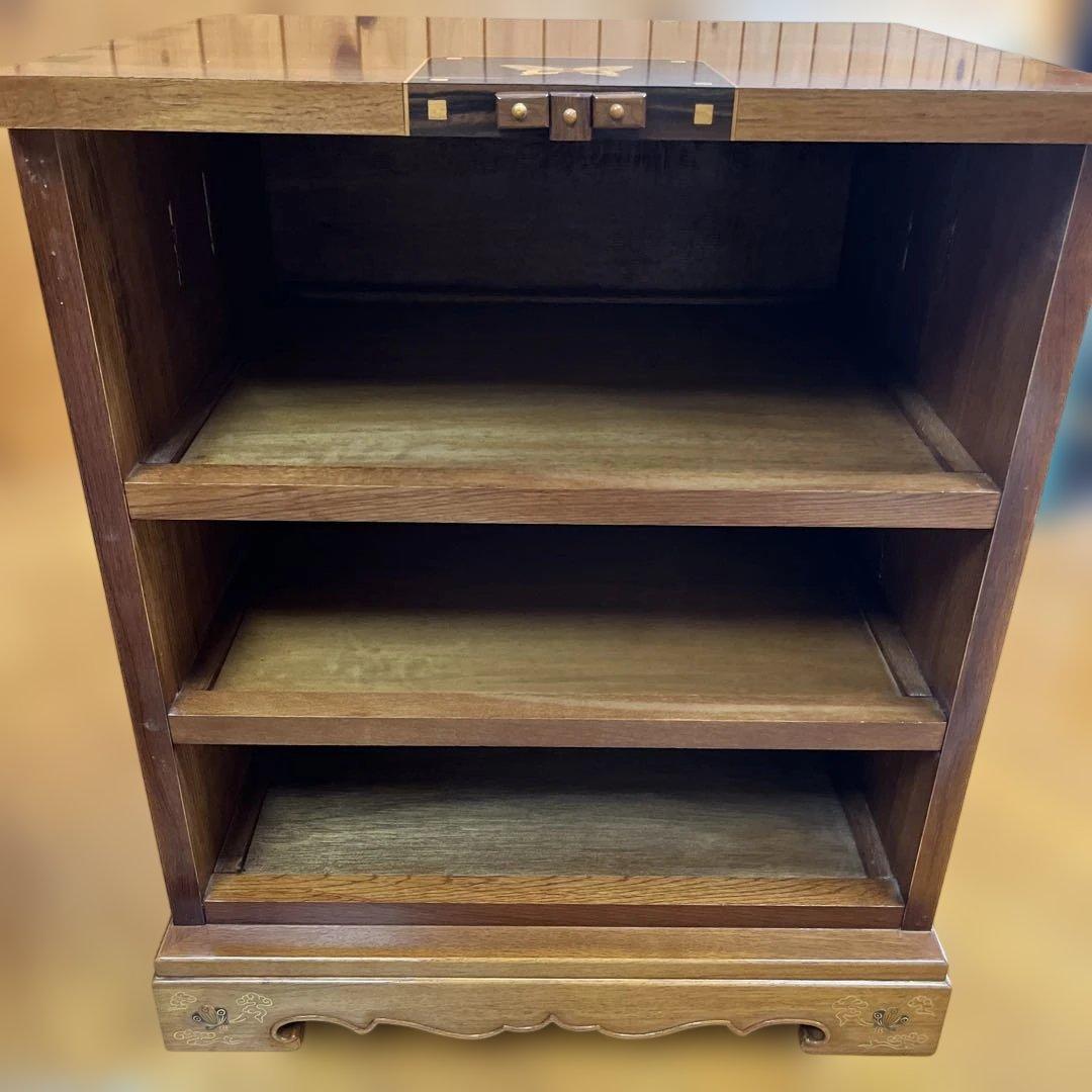 寄木箪笥　木象嵌　３段チェスト　サイドボード 整理箪笥　寄木細工　鍵付き　②