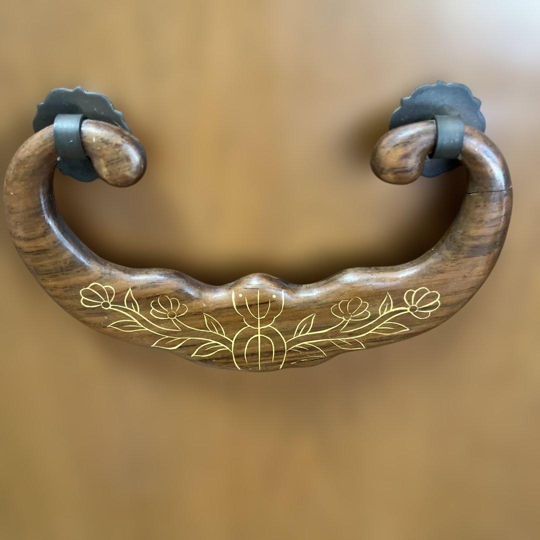 寄木箪笥　木象嵌　３段チェスト　サイドボード 整理箪笥　寄木細工　鍵付き　②