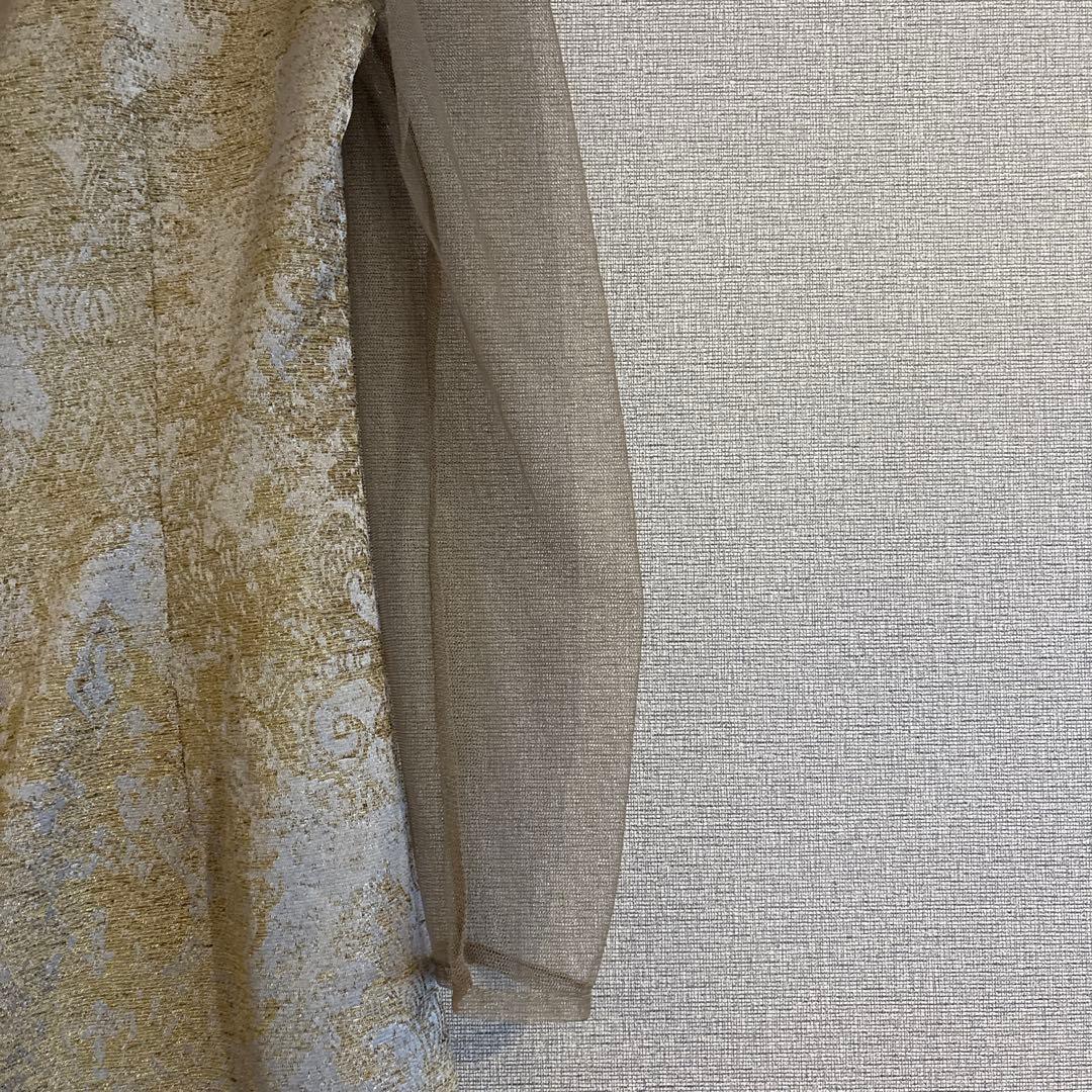 LE’RURE Shoulder ribbon jacquard dress