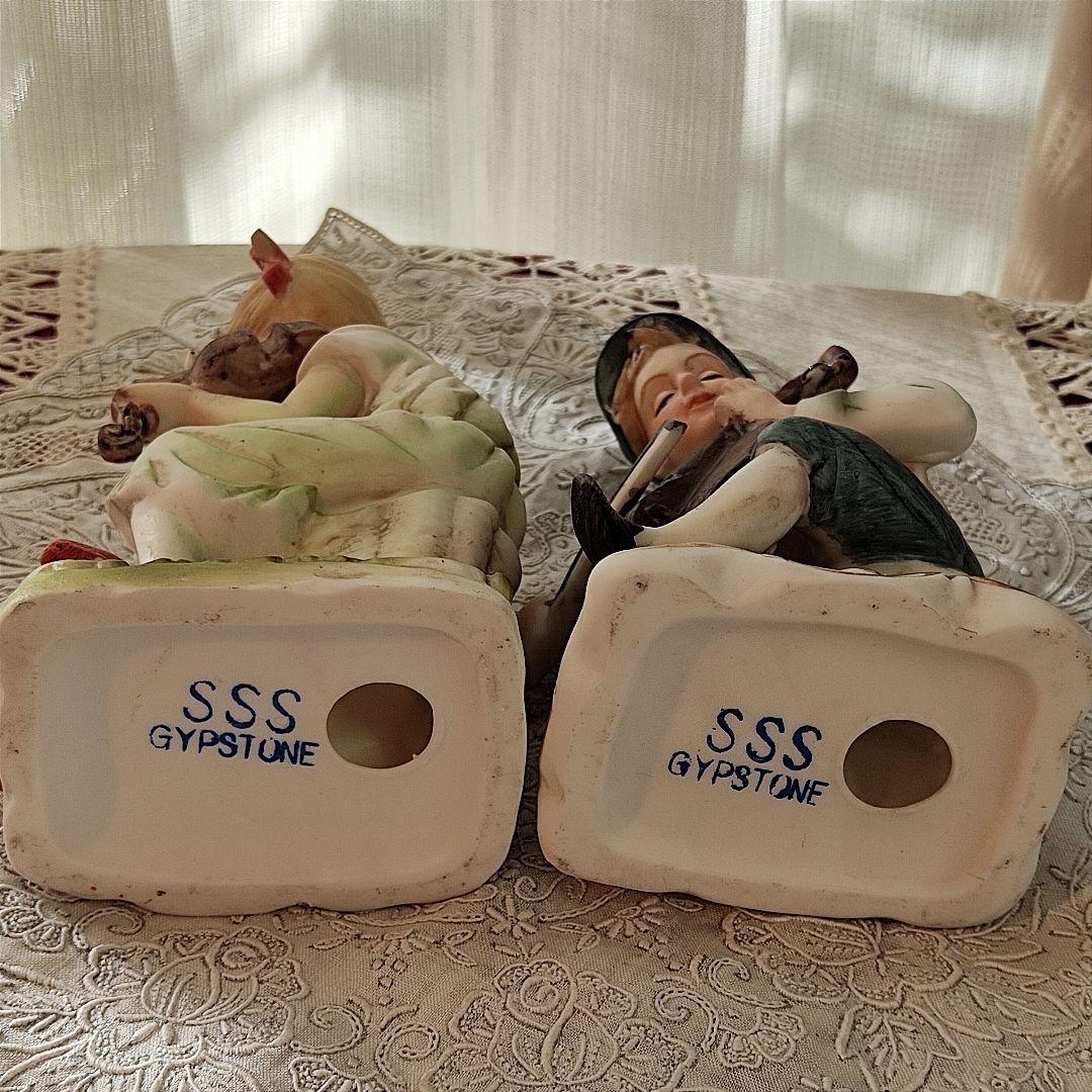 陶器　ビスクドール　バイオリン　チェロ　アンティーク　ヴィンテージ　フィギリン