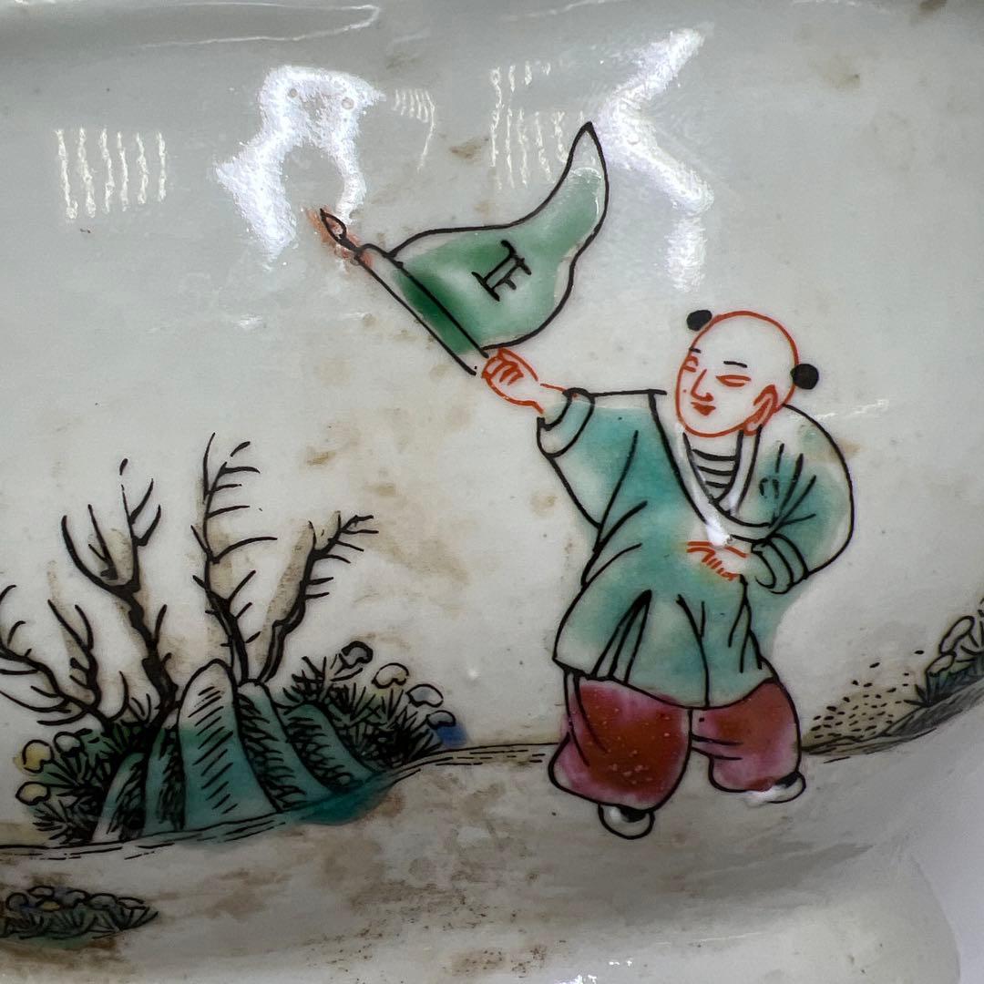 中国清時代　大清同治年製　粉彩大鉢　幅27.2㎝トヒチサ　東な7-1201⭐︎2F