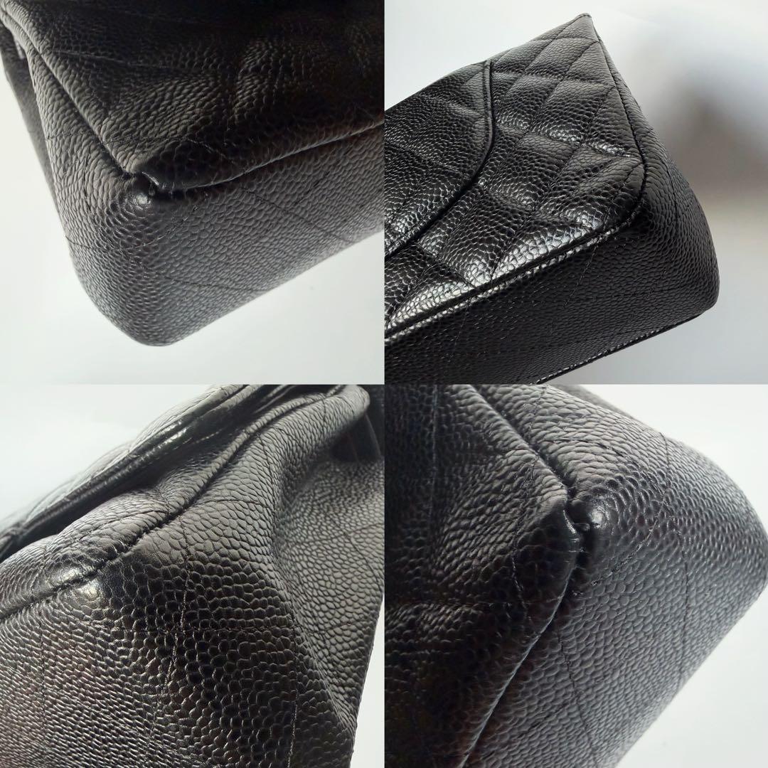 ほぼ新品 CHANEL クラシック マトラッセ25 黒シルバー金具キャビアスキン