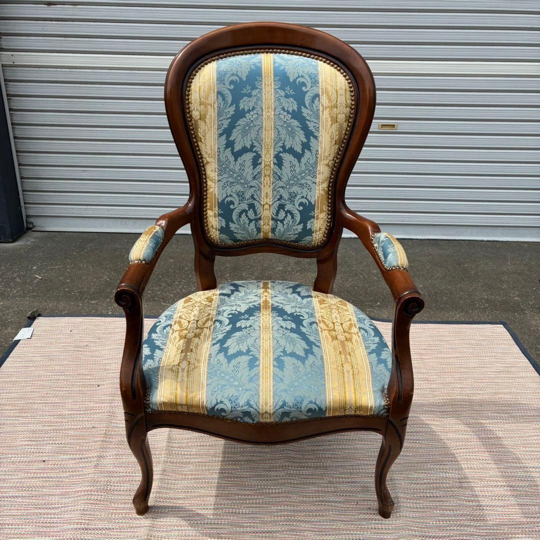 【送料込】アンティーク 家具　アームチェア 猫脚 猫足 椅子　1人掛けソファ