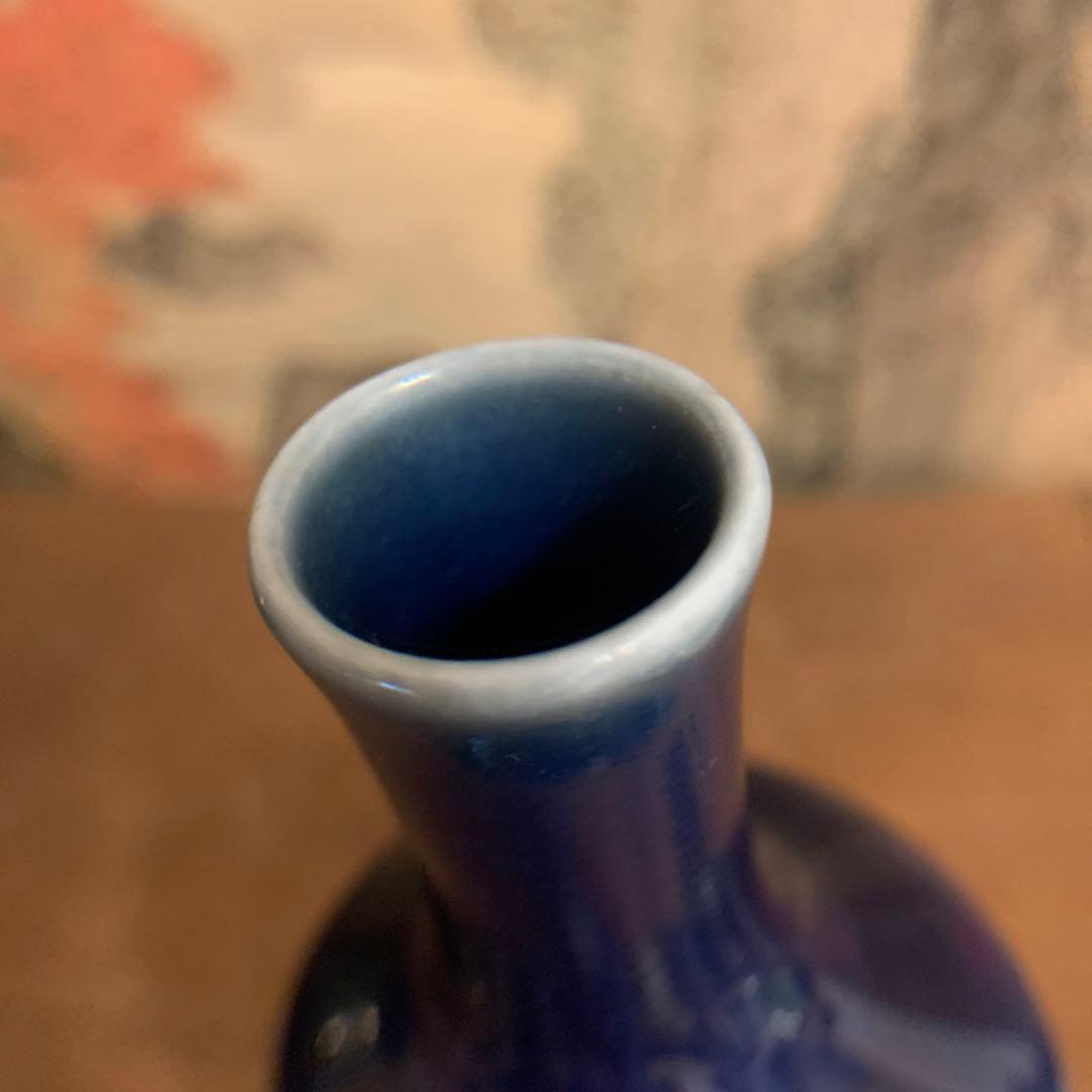 中国美術 祭蓝釉 清康熙　慎德堂博古製　観音瓶