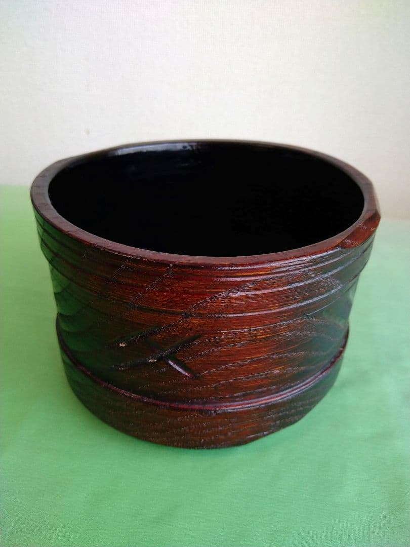 村瀬治兵衛 沢栗 建水 （漆塗 木製） 茶道具
