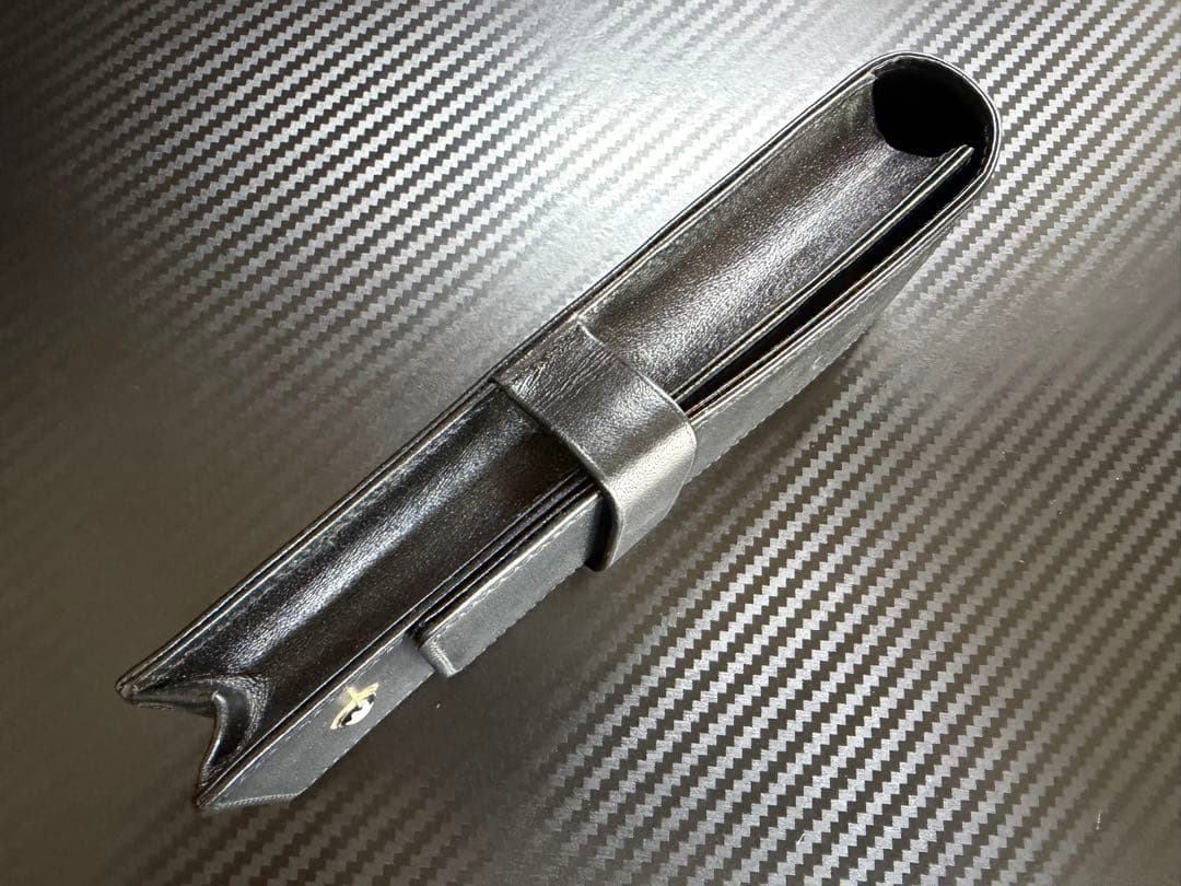 極美品 モンブラン シエナ 2本差し レザーペンケース ブラック