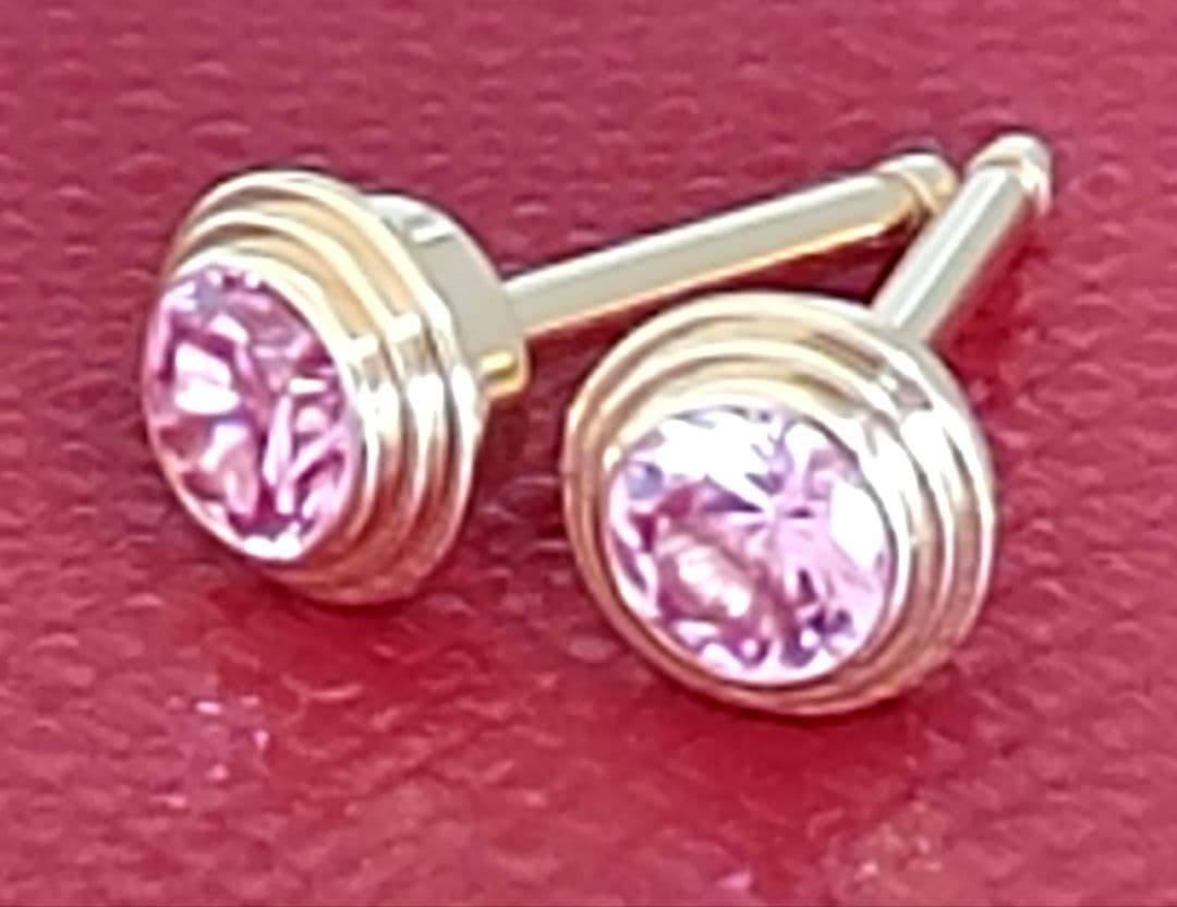 ※やや訳あり☆カルティエ ダムール K18PG ピンクサファイアピアス 証明書有
