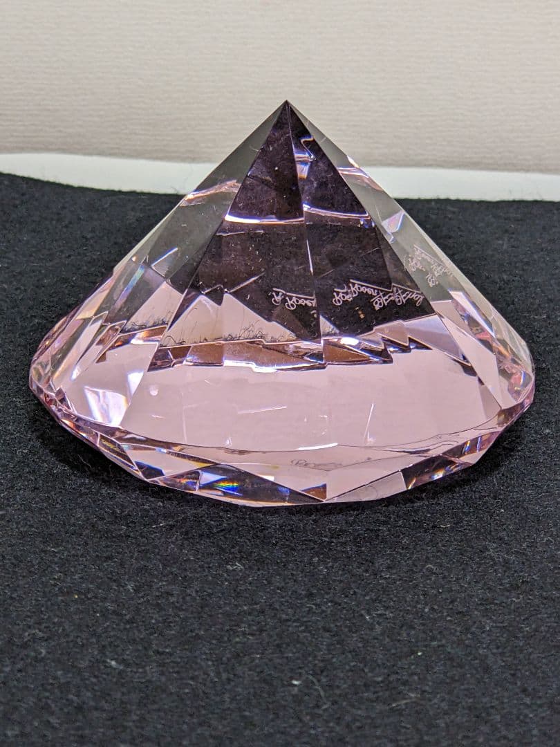 ♦ローゼンタール ドイツ製 ダイヤモンド形ピンク色 ガラスペーパーウェイト