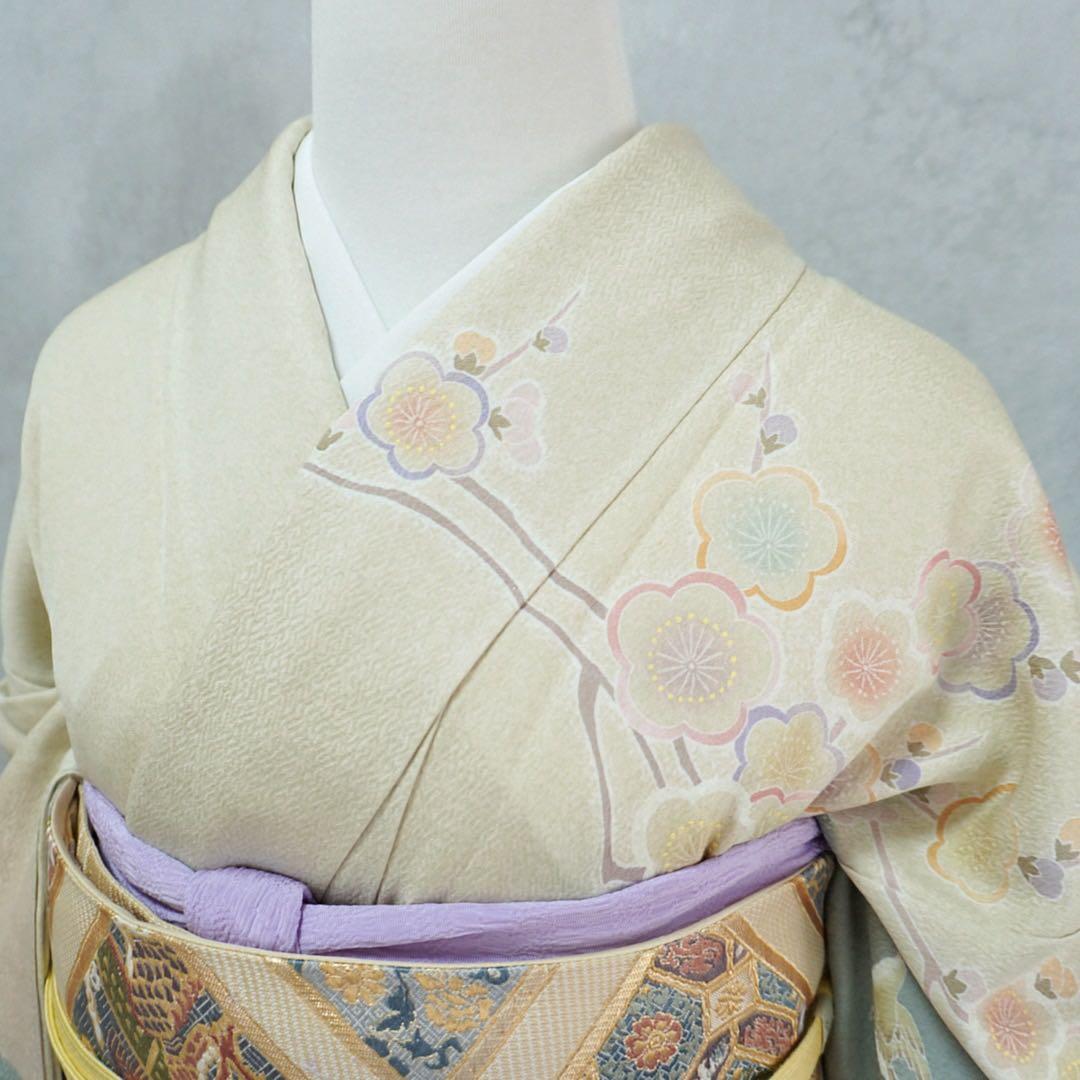 訪問着フルセット　263正絹　入学式　お宮参り【訪問着、袋帯、帯締め、帯揚げ】