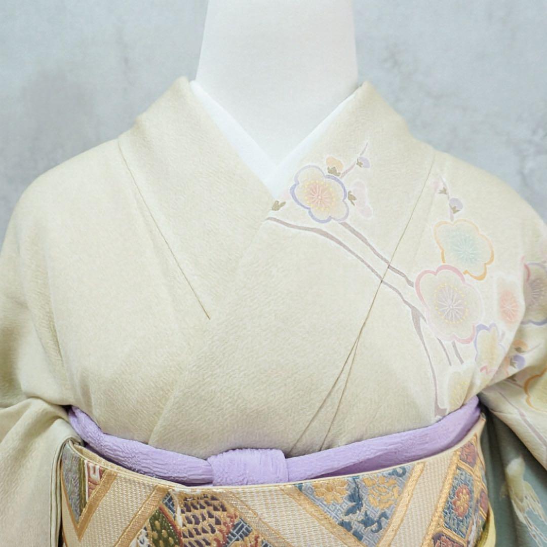 訪問着フルセット　263正絹　入学式　お宮参り【訪問着、袋帯、帯締め、帯揚げ】