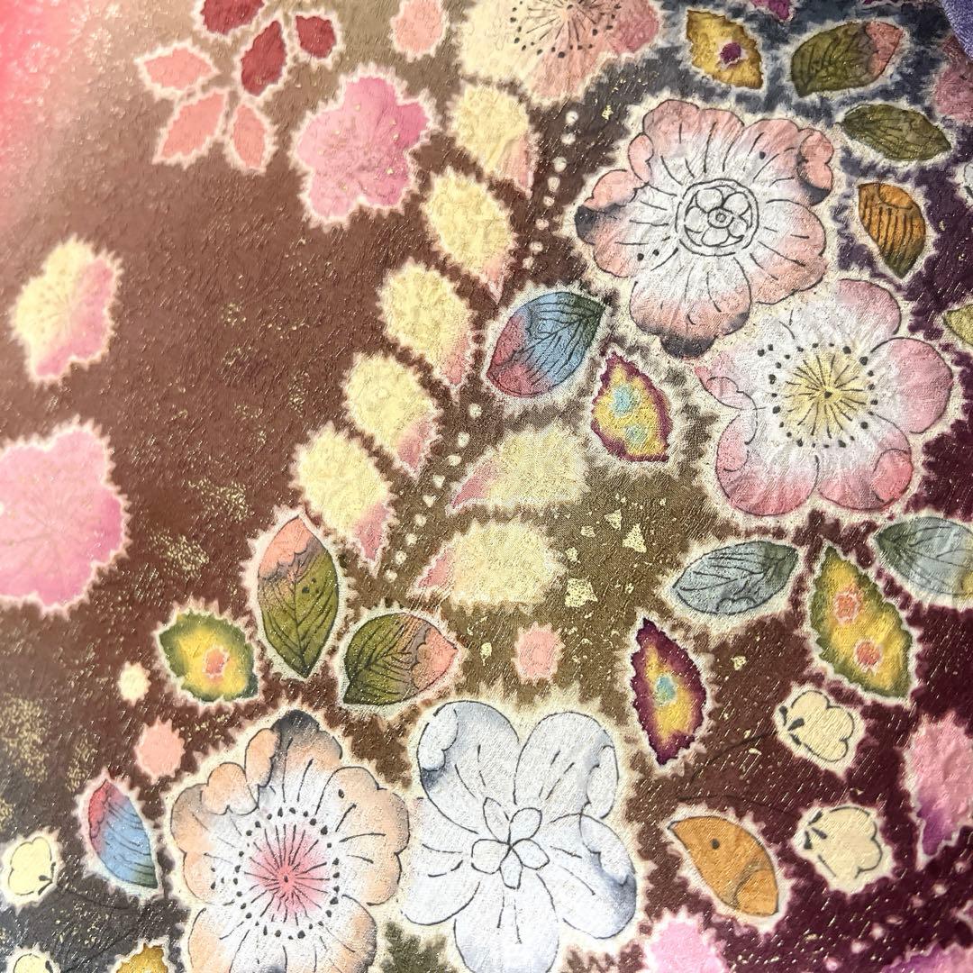 徳永憲峰　桐屋翠山工房　金通し　辻ヶ花模様　振袖　成人式 着物 032a p