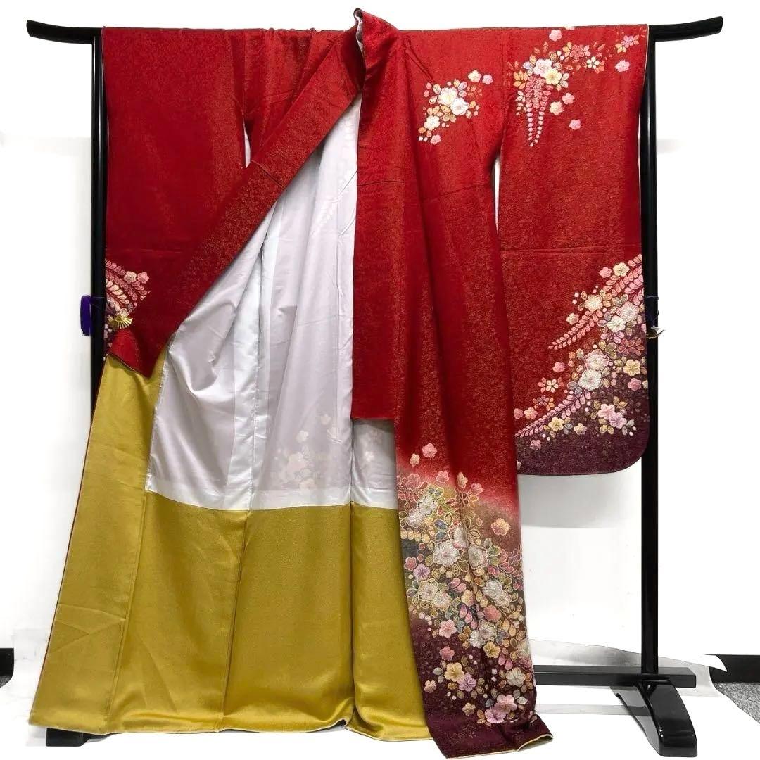 徳永憲峰　桐屋翠山工房　金通し　辻ヶ花模様　振袖　成人式 着物 032a p