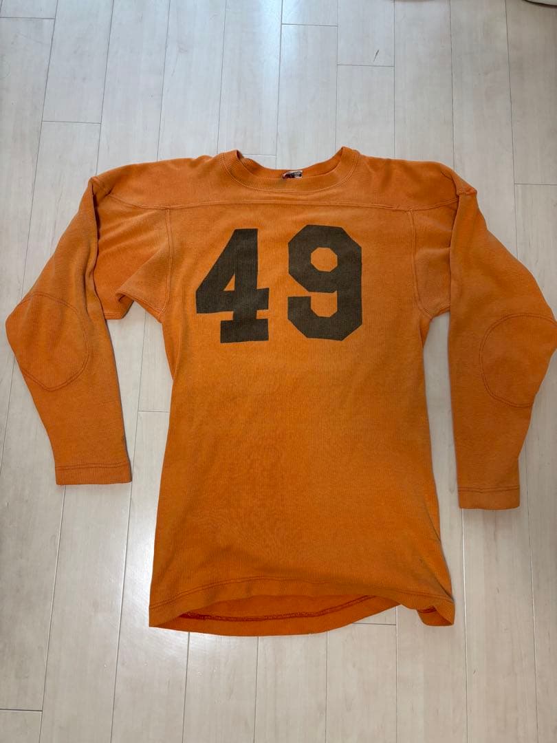 50s 60s ヴィンテージ 染込み　フットボールシャツ