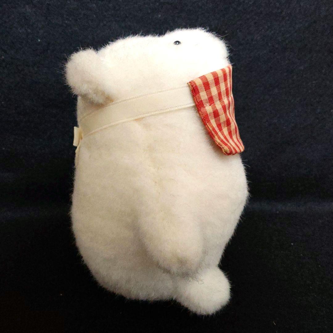 昭和レトロ　激レアぬいぐるみ　サンアロー社　ギンガムチェック　白クマ赤ちゃん