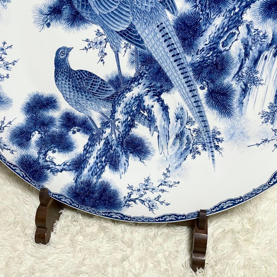 神右衛門 有田焼 三尺 大皿 飾皿 伝統工芸品 台座付き