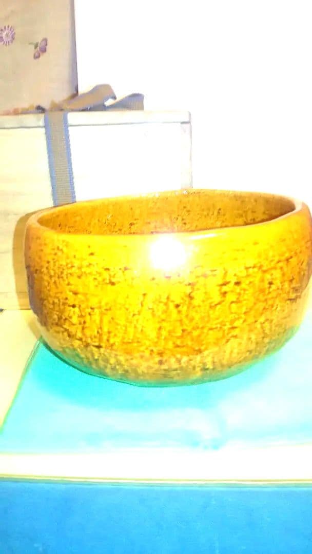 茶碗、大樋焼飴釉、大樋長楽作、1番。