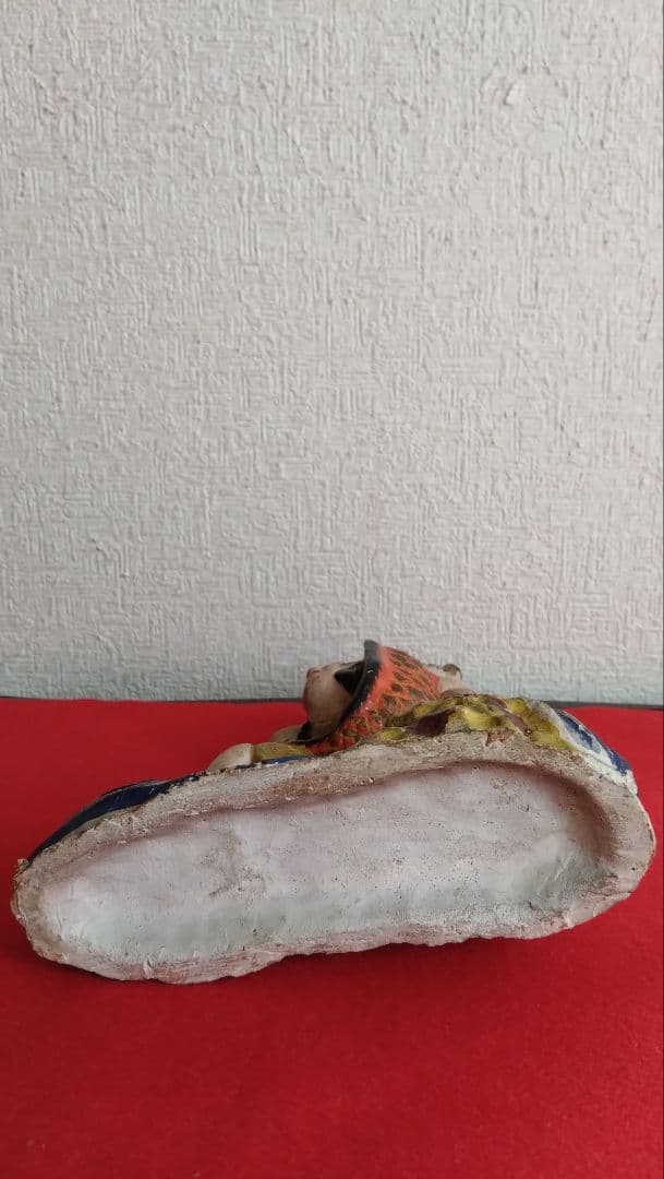 土人形　堤土人形　大型　鯉の滝登り　明治期　歌舞伎