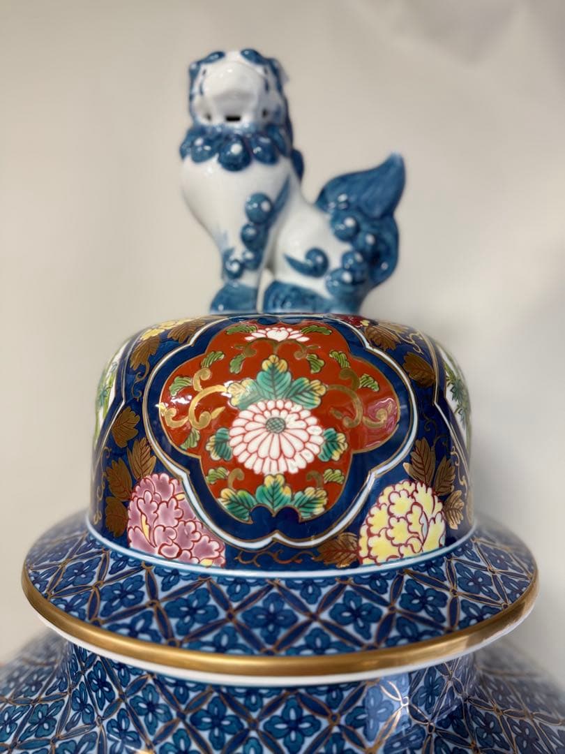 T18 豪華 有田焼 染錦「夢右衛門」沈香壺 高さ118㎝ 伊万里焼 インテリア