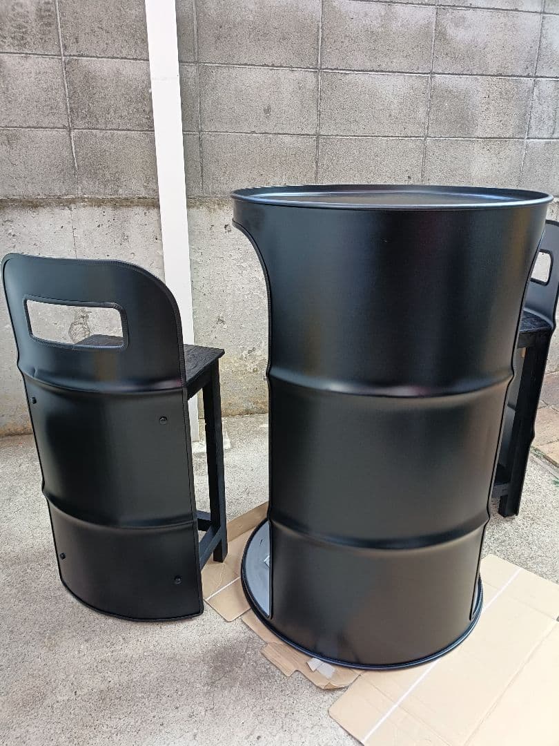 納期2026年1月よしき！ドラム缶テーブル‼️マッドブラック