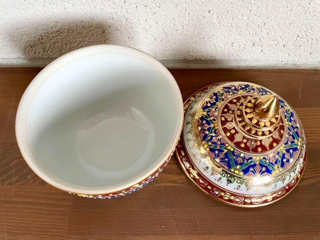 未使用 ベンジャロン焼 茶器 ティーセット カップ 小物入れ ポット タイ 高級