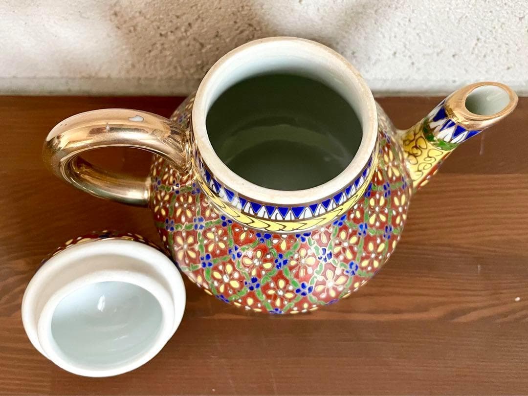 未使用 ベンジャロン焼 茶器 ティーセット カップ 小物入れ ポット タイ 高級