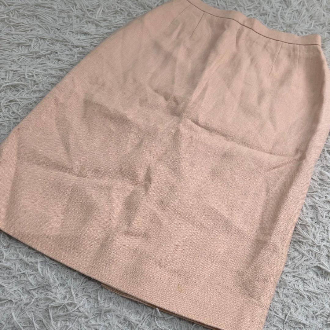 16529✨シャネル 金ボタン ココマーク タイトスカート サーモンピンク 34