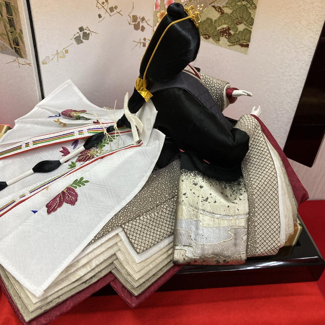 E14ひな人形　訳あり特価　お洒落な黒地の衣装 小十番親王のみ　親王飾り