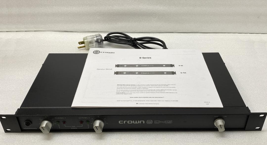 クラウン CROWN D-45 ステレオパワーアンプ 動作OK・美品
