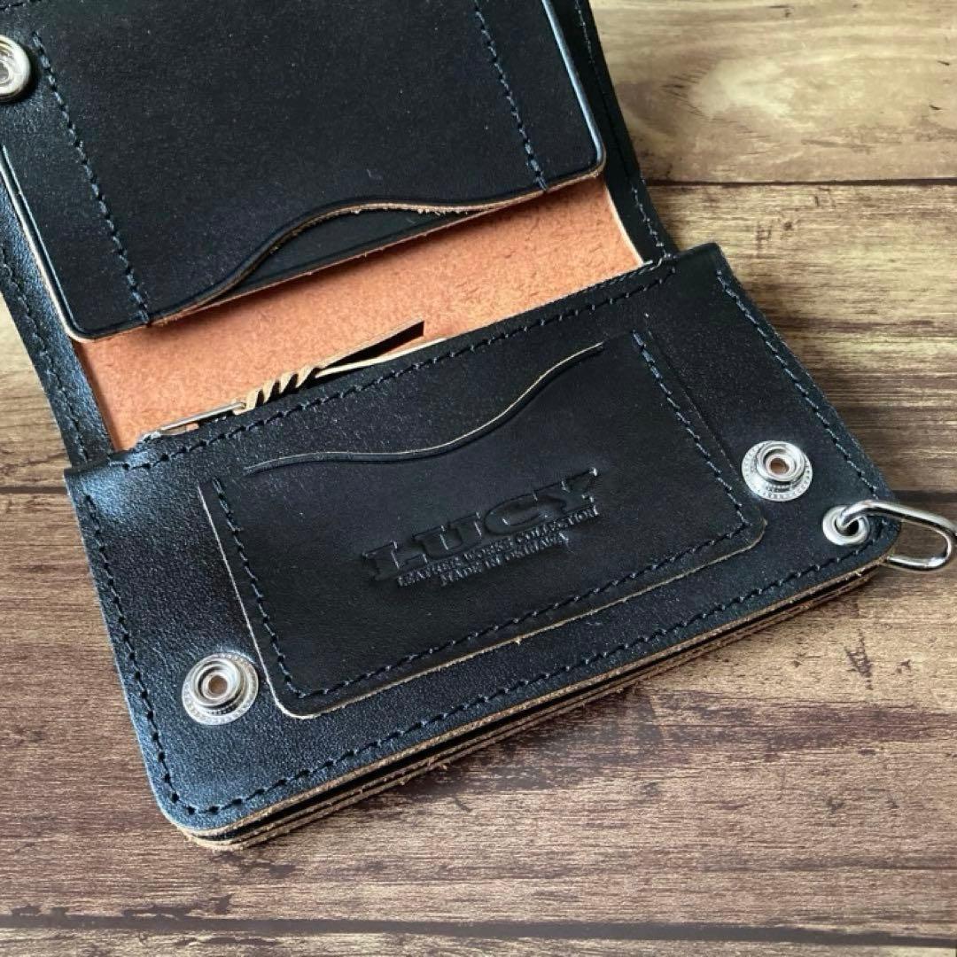 【たー】トラッカーウォレット150（ミドル）3層【お札を折らずに収納】