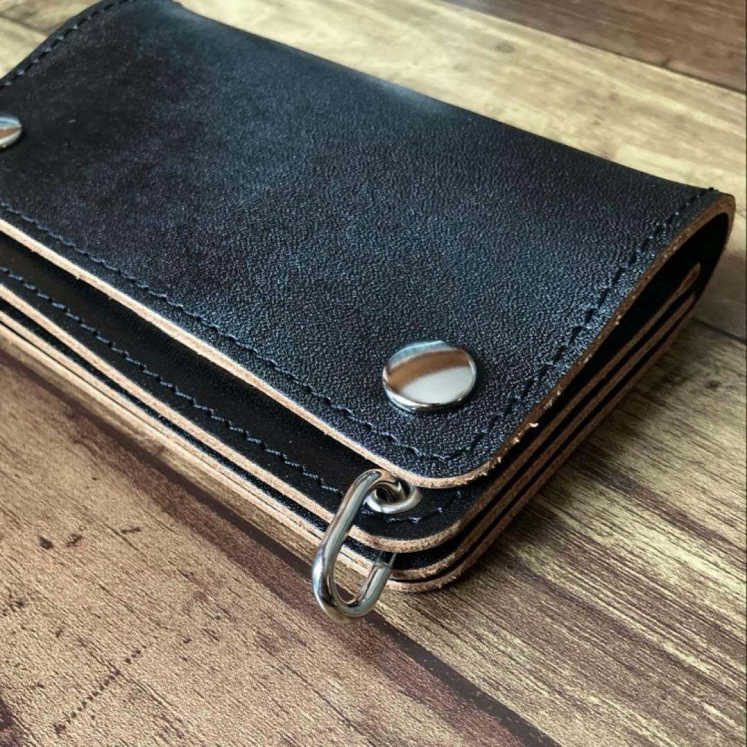 【たー】トラッカーウォレット150（ミドル）3層【お札を折らずに収納】