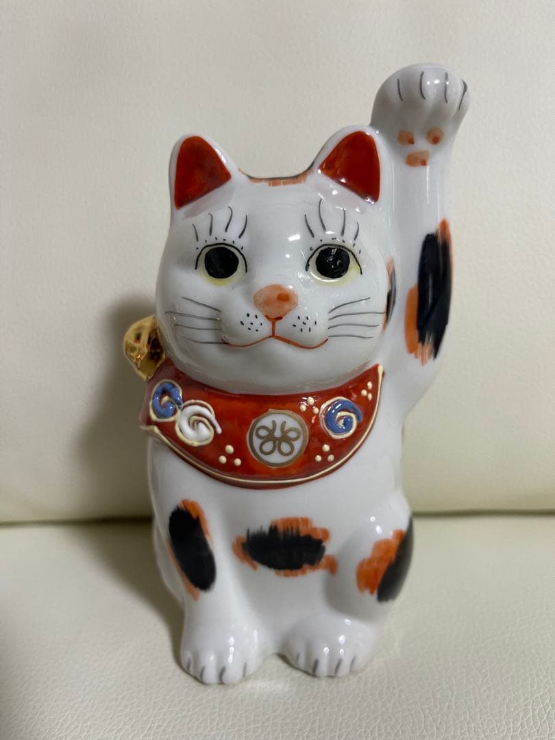 招き猫 九谷焼　2匹（右手）（左手）＆ミニ猫セット