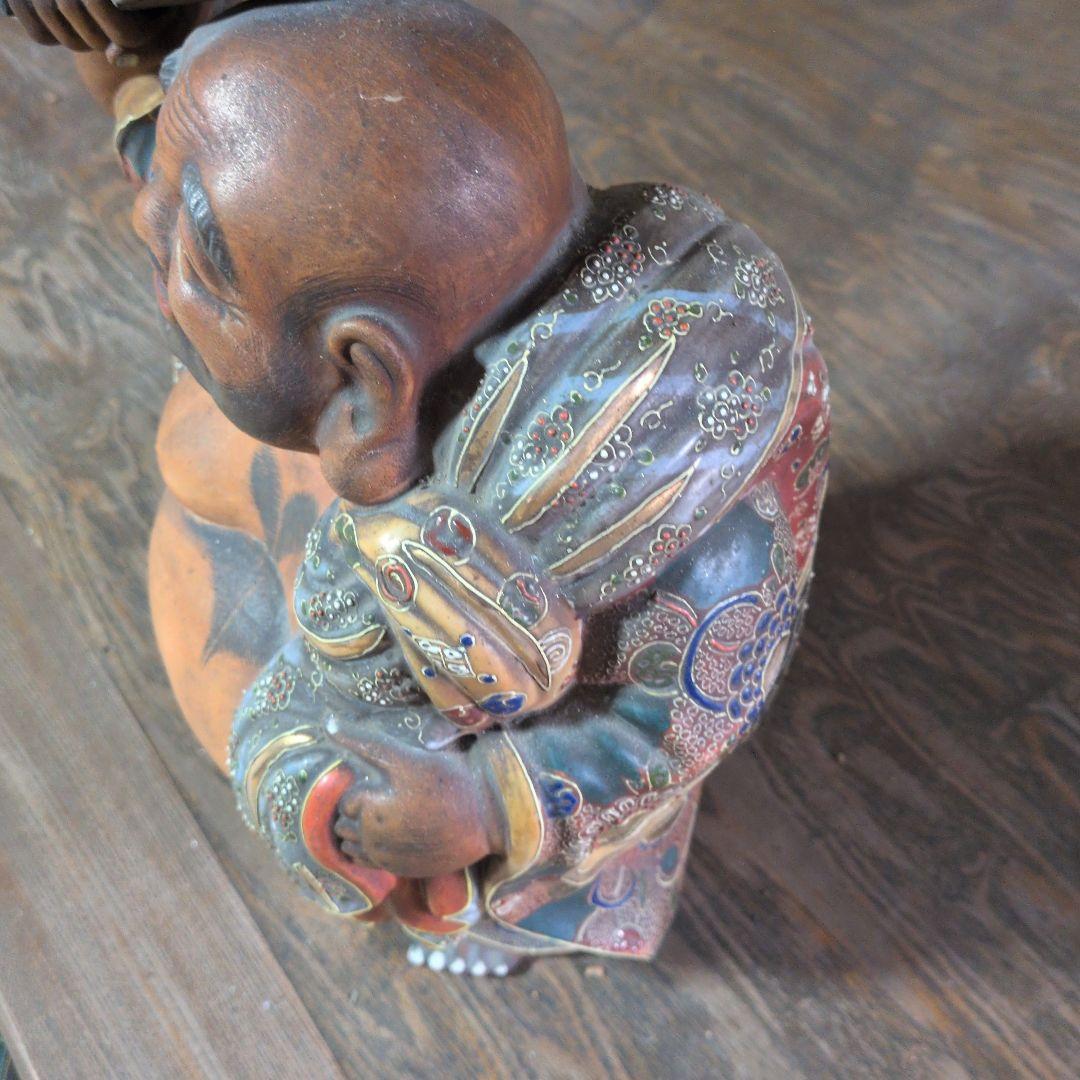 九谷焼 布袋 極彩色 七福神 縁起置物 骨董