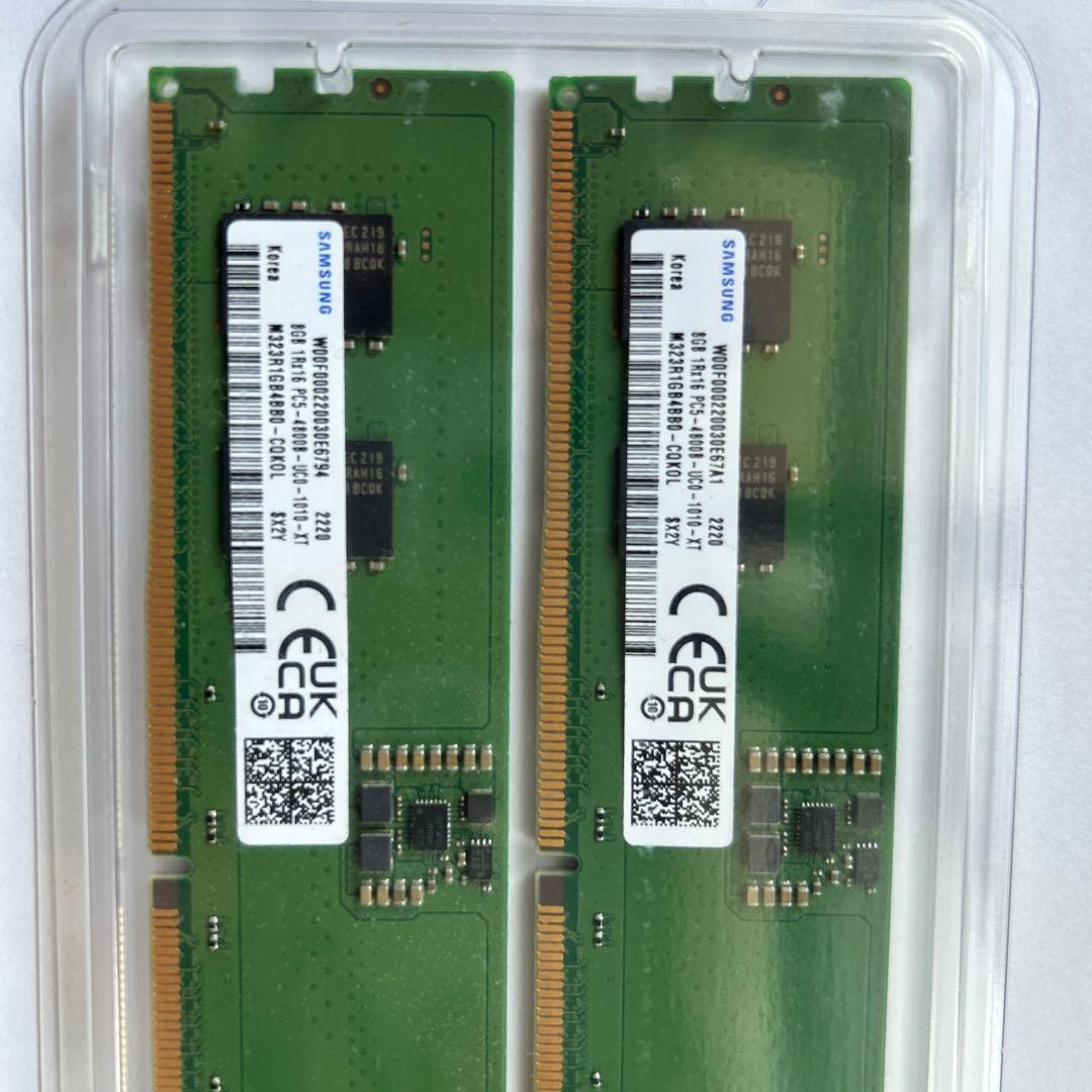 ディスクトップ用メモリー　DDR5-4800 8GB x 2枚　SAMSUNG製