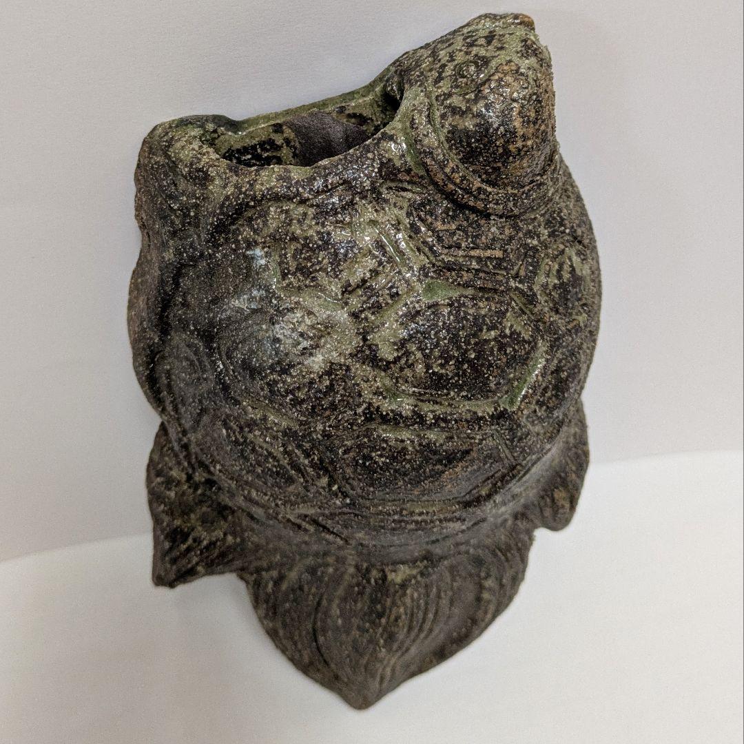 亀掛け花入　萬古焼　露光窯　陶器 冬芝文廣造　亀形　共箱