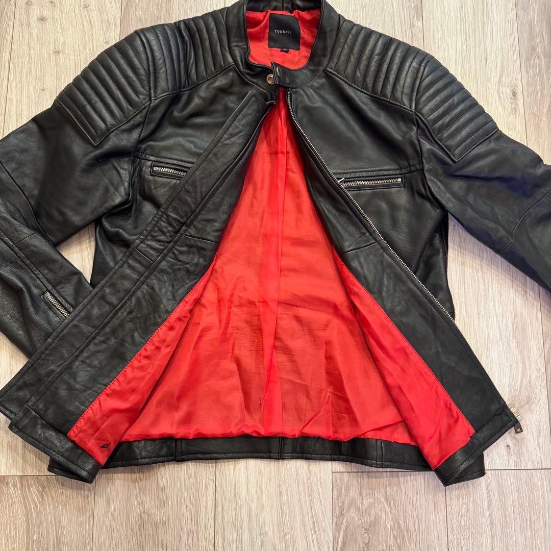 roshell 本革 レザージャケット XL ブラック ライダース ブルゾン