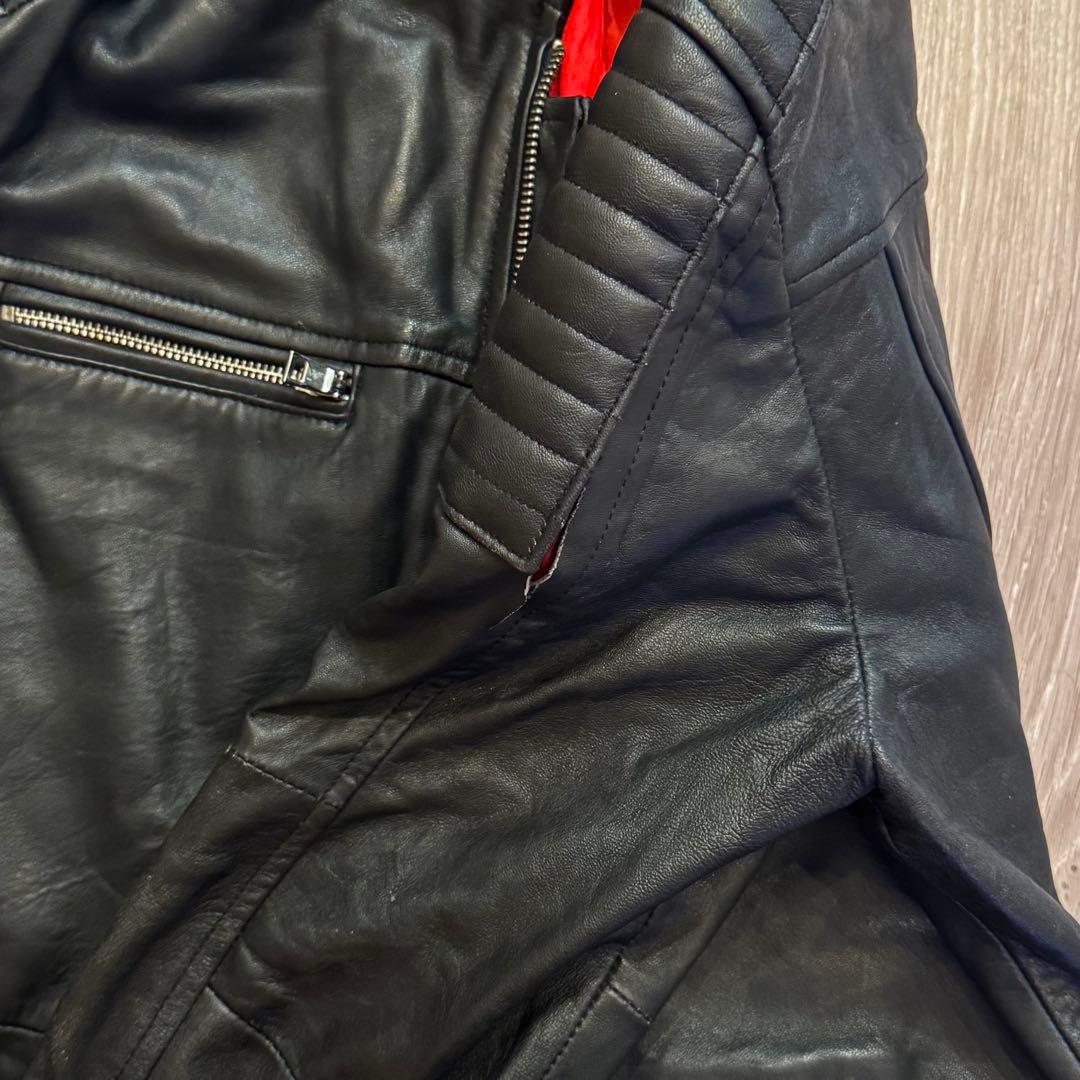 roshell 本革 レザージャケット XL ブラック ライダース ブルゾン